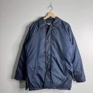 Vintage Abercrombie & Fitch Jacket Mens Medium Navy Nylon Insulated Coat 70s